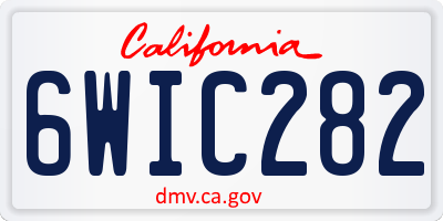 CA license plate 6WIC282