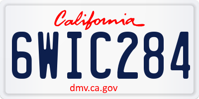 CA license plate 6WIC284