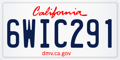 CA license plate 6WIC291