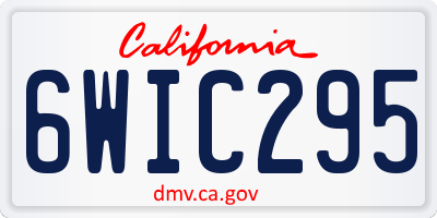 CA license plate 6WIC295