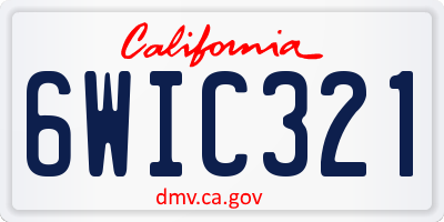 CA license plate 6WIC321