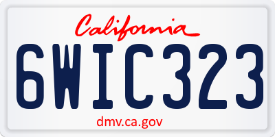 CA license plate 6WIC323