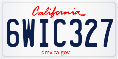 CA license plate 6WIC327