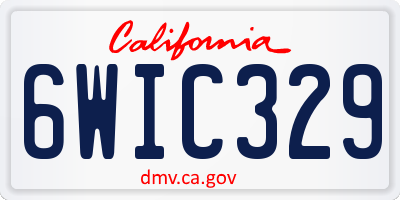 CA license plate 6WIC329