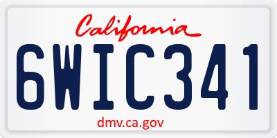 CA license plate 6WIC341