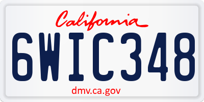 CA license plate 6WIC348