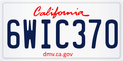 CA license plate 6WIC370