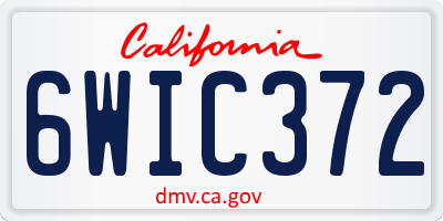 CA license plate 6WIC372