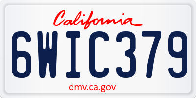 CA license plate 6WIC379