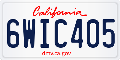 CA license plate 6WIC405