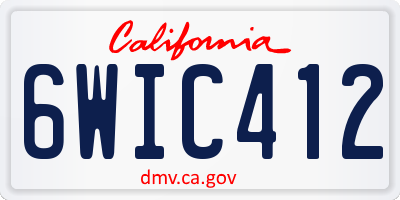 CA license plate 6WIC412