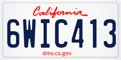 CA license plate 6WIC413