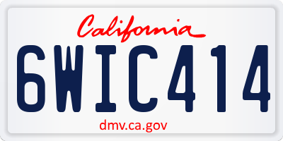 CA license plate 6WIC414