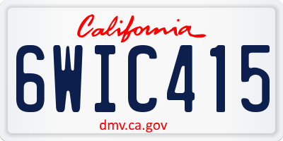 CA license plate 6WIC415