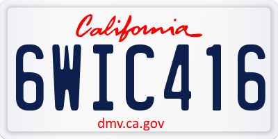 CA license plate 6WIC416