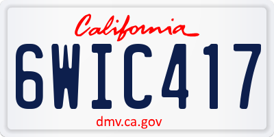 CA license plate 6WIC417