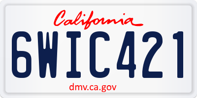 CA license plate 6WIC421