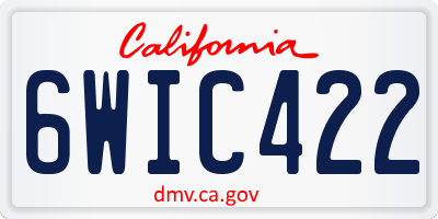 CA license plate 6WIC422