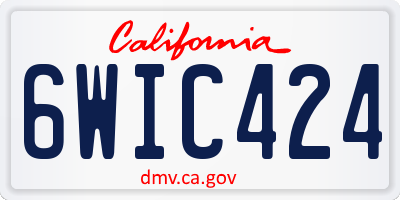 CA license plate 6WIC424