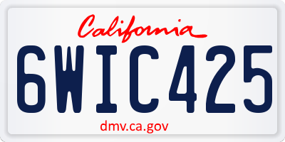 CA license plate 6WIC425