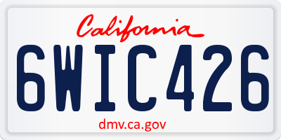 CA license plate 6WIC426
