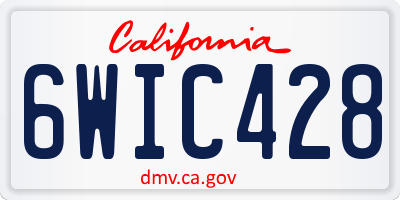 CA license plate 6WIC428