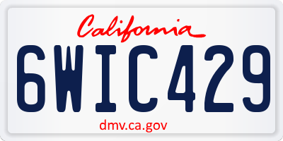 CA license plate 6WIC429