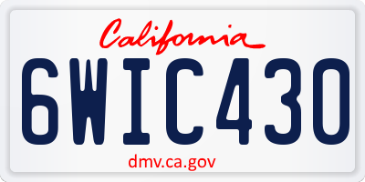 CA license plate 6WIC430