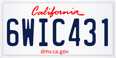 CA license plate 6WIC431