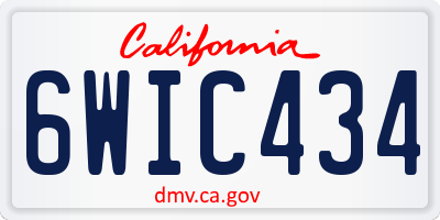CA license plate 6WIC434