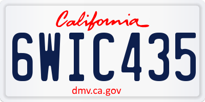 CA license plate 6WIC435