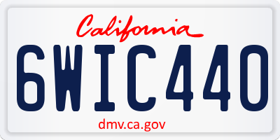 CA license plate 6WIC440