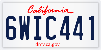 CA license plate 6WIC441