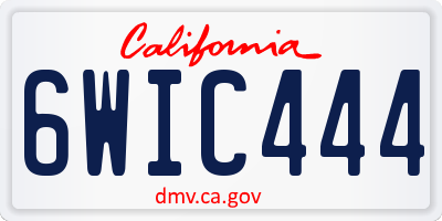 CA license plate 6WIC444
