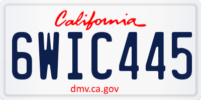 CA license plate 6WIC445