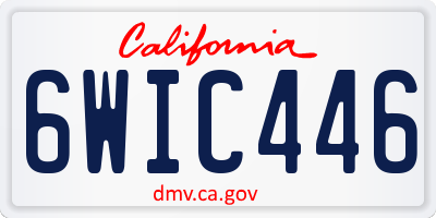CA license plate 6WIC446