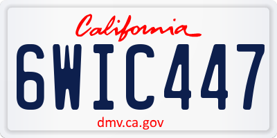 CA license plate 6WIC447