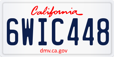 CA license plate 6WIC448