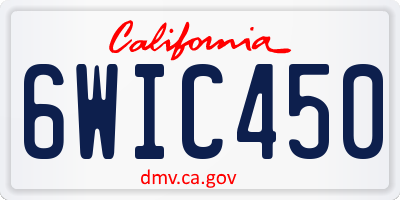CA license plate 6WIC450