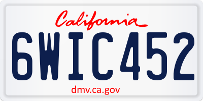 CA license plate 6WIC452