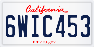 CA license plate 6WIC453