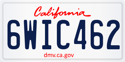 CA license plate 6WIC462