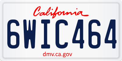 CA license plate 6WIC464