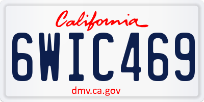 CA license plate 6WIC469