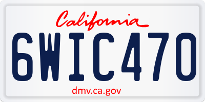 CA license plate 6WIC470