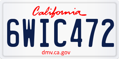 CA license plate 6WIC472