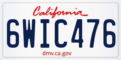 CA license plate 6WIC476