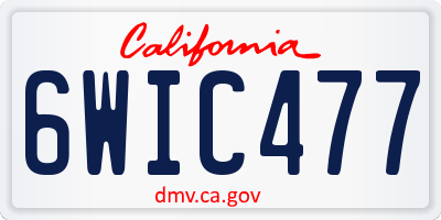 CA license plate 6WIC477