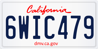 CA license plate 6WIC479