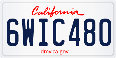 CA license plate 6WIC480